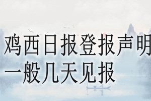 雞西日報登報聲明一般幾天見報？